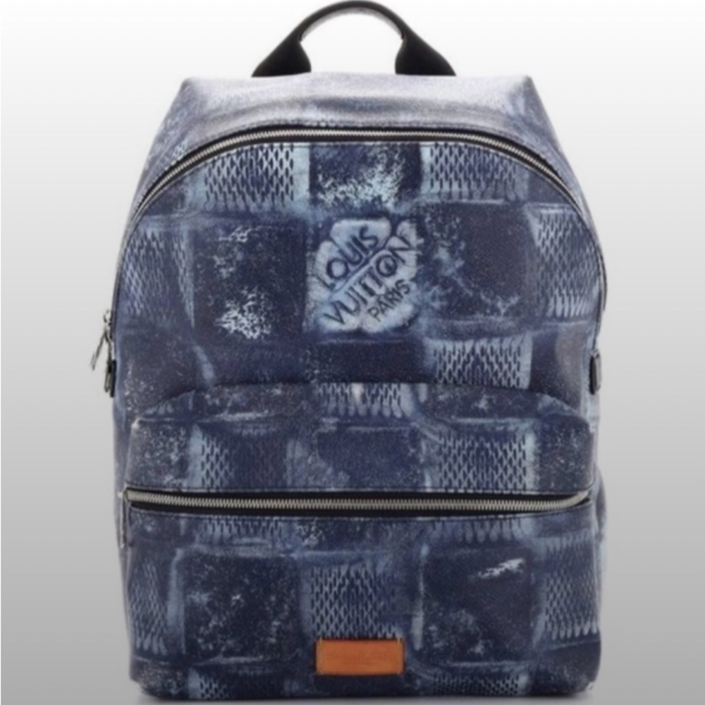 Louis Vuitton Christopher MM Canvas/Leather Backpack for Men - Ink Blue